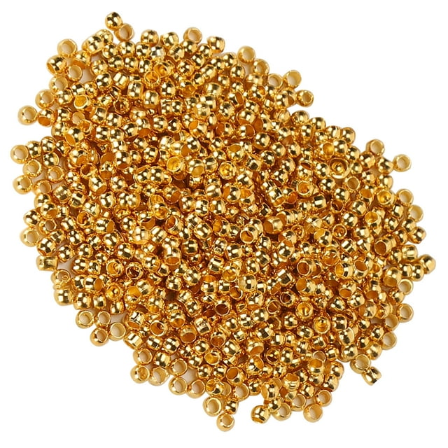 YLSHRF 500Pcs Perles de Sertissage, Perles Entretoise Ronde Durable pour Collier Bracelet DIY
