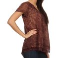 thumbnail image 4 of Sakkas Hope Embroidery And Seqiun Accents Summer Blouse - Chocolate - One Size Regular, 4 of 6