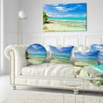 thumbnail image 3 of Designart Tranquil Seychelles Tropical Beach - Modern Seascape Throw Pillow - 12x20, 3 of 5