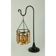 thumbnail image 2 of India House Amber Glass Beaded Chandelier Votive Candle Holder On Stand 21 inch, 2 of 3