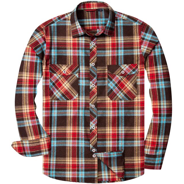 Chemise Décontractée en Flanelle à Carreaux pour Hommes