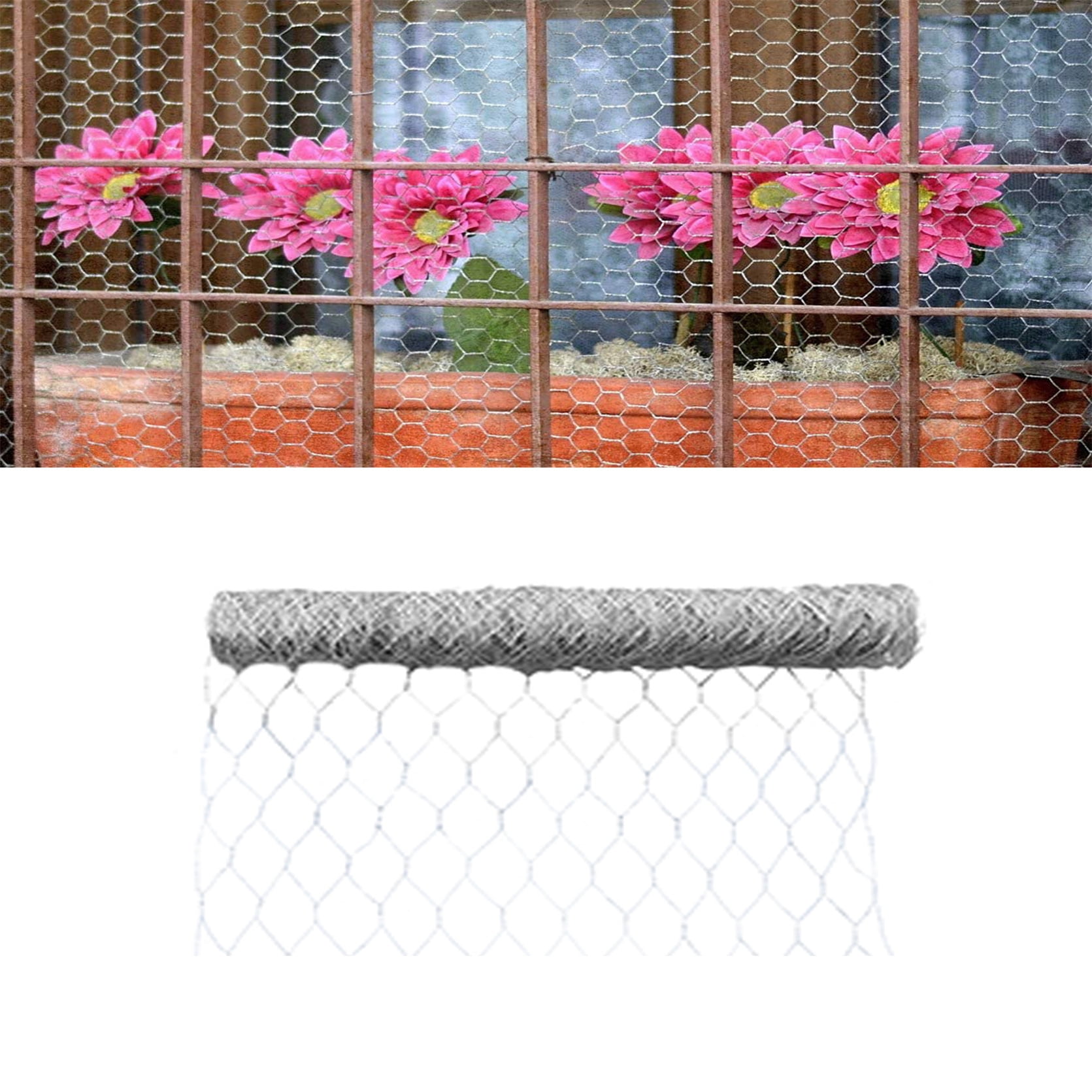 PET-U Galvanized Poultry Net Metal Mesh Fencing Chicken Wire 2" Holes Rustic 72"x150'