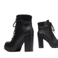 thumbnail image 3 of BURUDANI Women’s Chunky Heel Ankle Boots High Heeled Booties with Lace-Up Fashion, 3 of 5