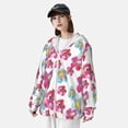 thumbnail image 4 of Pofeuu Watercolor Flowers Print Sun Protection Outdoor Lightweight Full Zip UV Cooling Hoodie Long Sleeve Summer Clothing for Outdoor Hiking-X-Large, 4 of 5