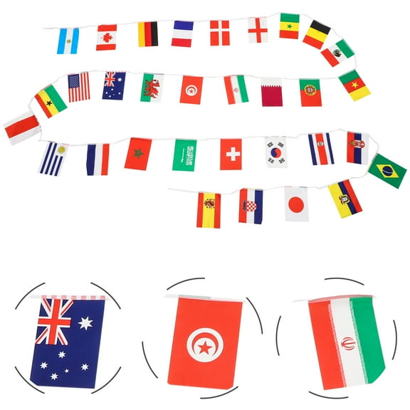 LEORX soccer themed party supplies Bunting Flag Banner Assorted Color Event Ambiance Creation 1 Set