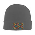 thumbnail image 3 of ZICANCN Grubby Colors Kaleidoscope Pattern Knit Bonnet Hat, Bonnet d'Hiver Doux Chaud Classique pour Hommes Femmes, Gris Foncé, 3 of 6