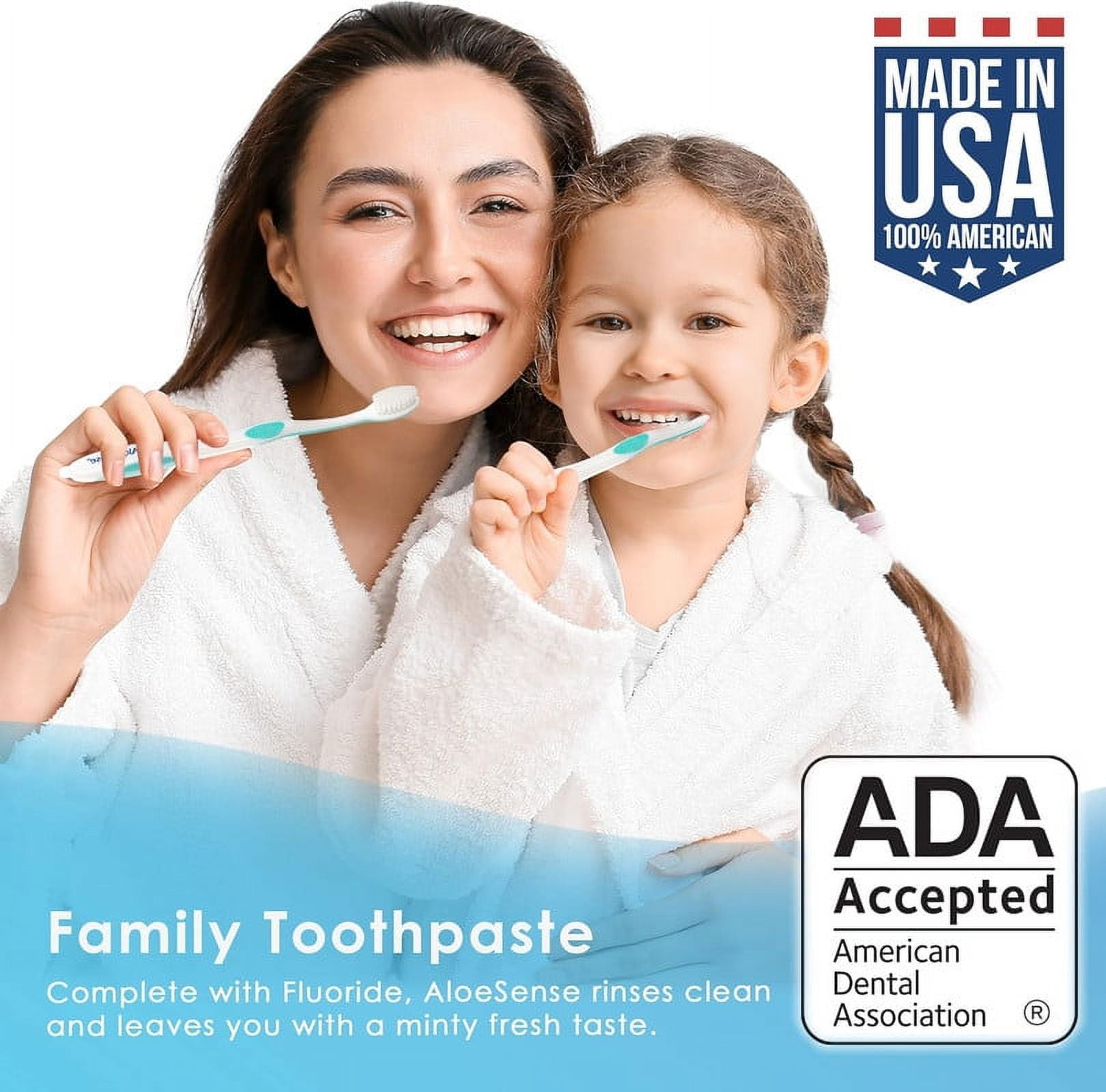 AloeSense Naturally Soothing Fluoride Toothpaste, Fresh Mint, 5 oz, 3 Pack