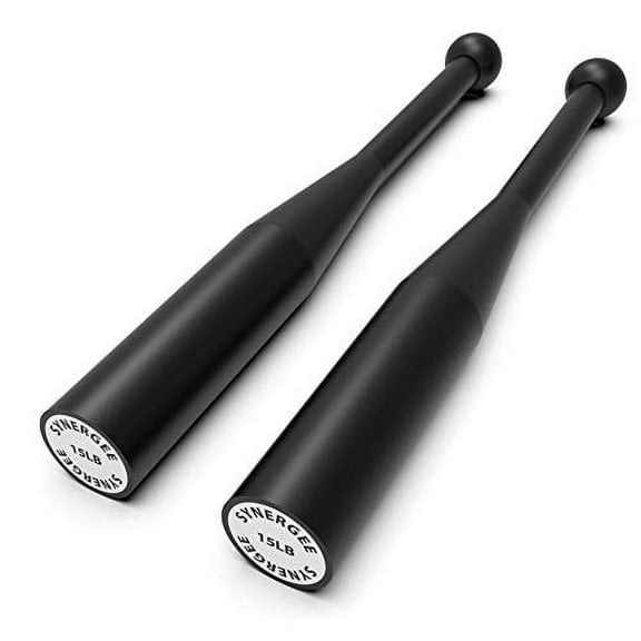 Synergee 15 LB Indian Club - Pair of Power Clubs - Exercise Weight Club Bells - Grip and Forearm Strength Trainer
