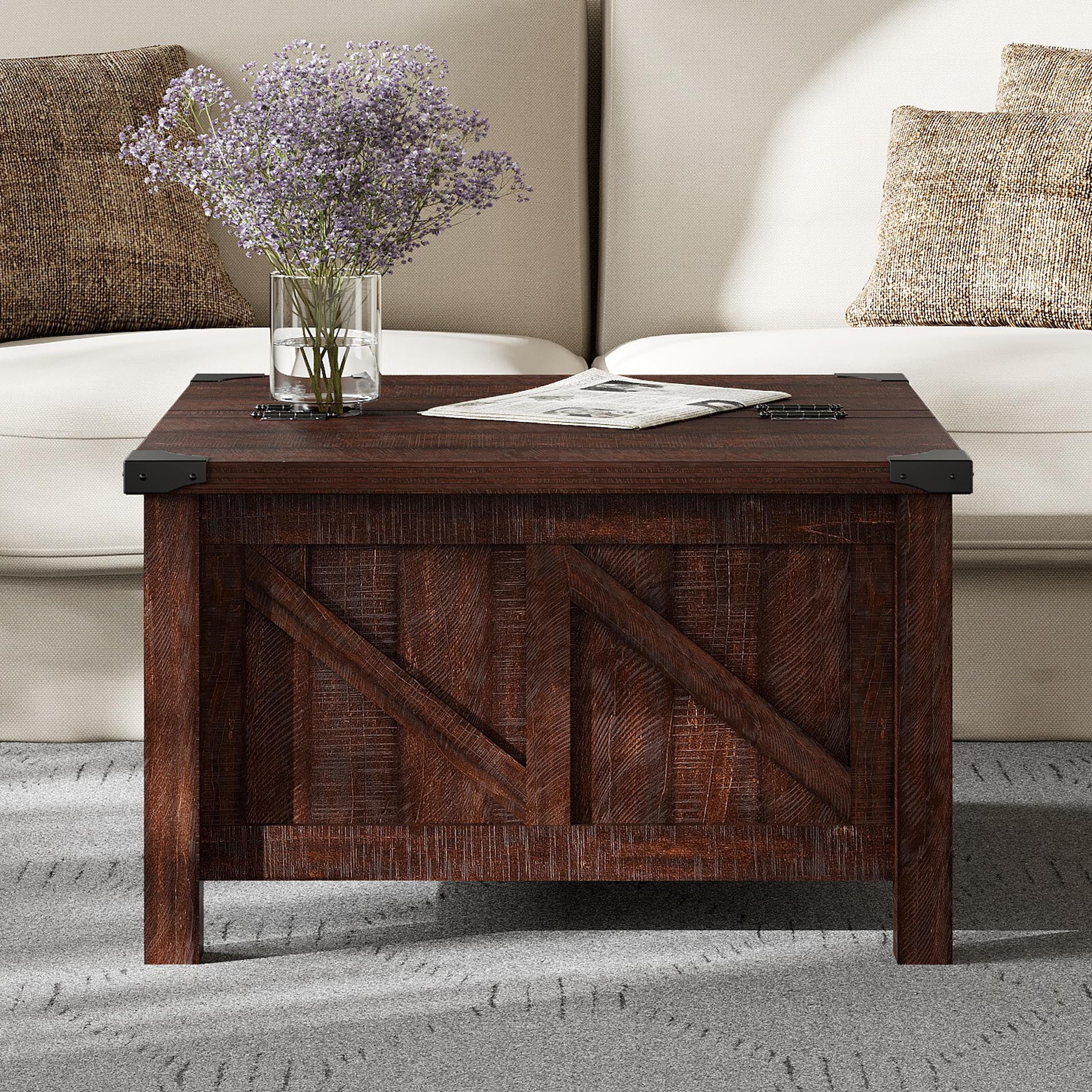 Square lift top coffee 2024 table with storage