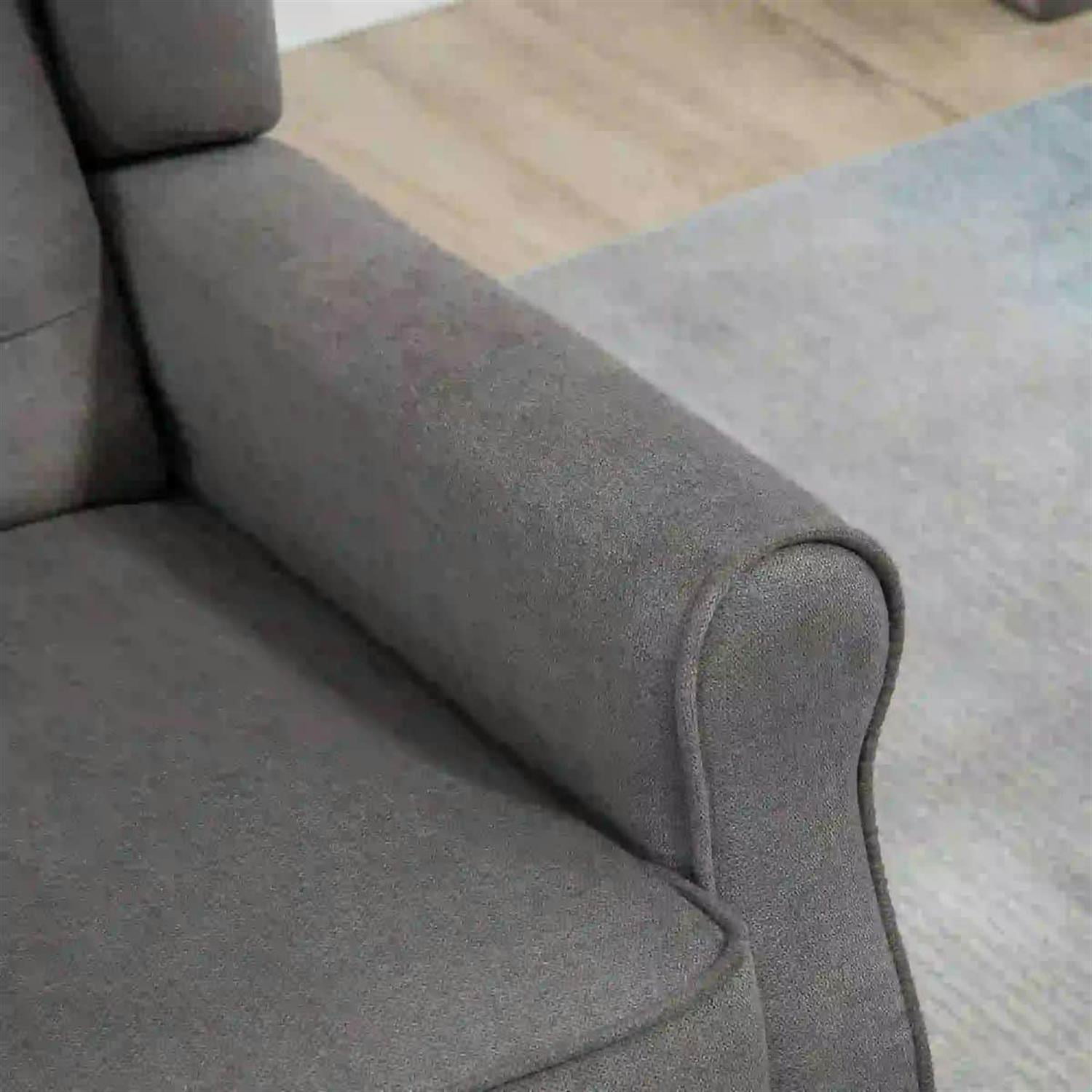 Demi Bonn 40" Modern Upholstered Armchair with High Back Button Tufted, Mid-Century Retro Wood Leg Chair for Living Room, Bedroom, Dark Gray