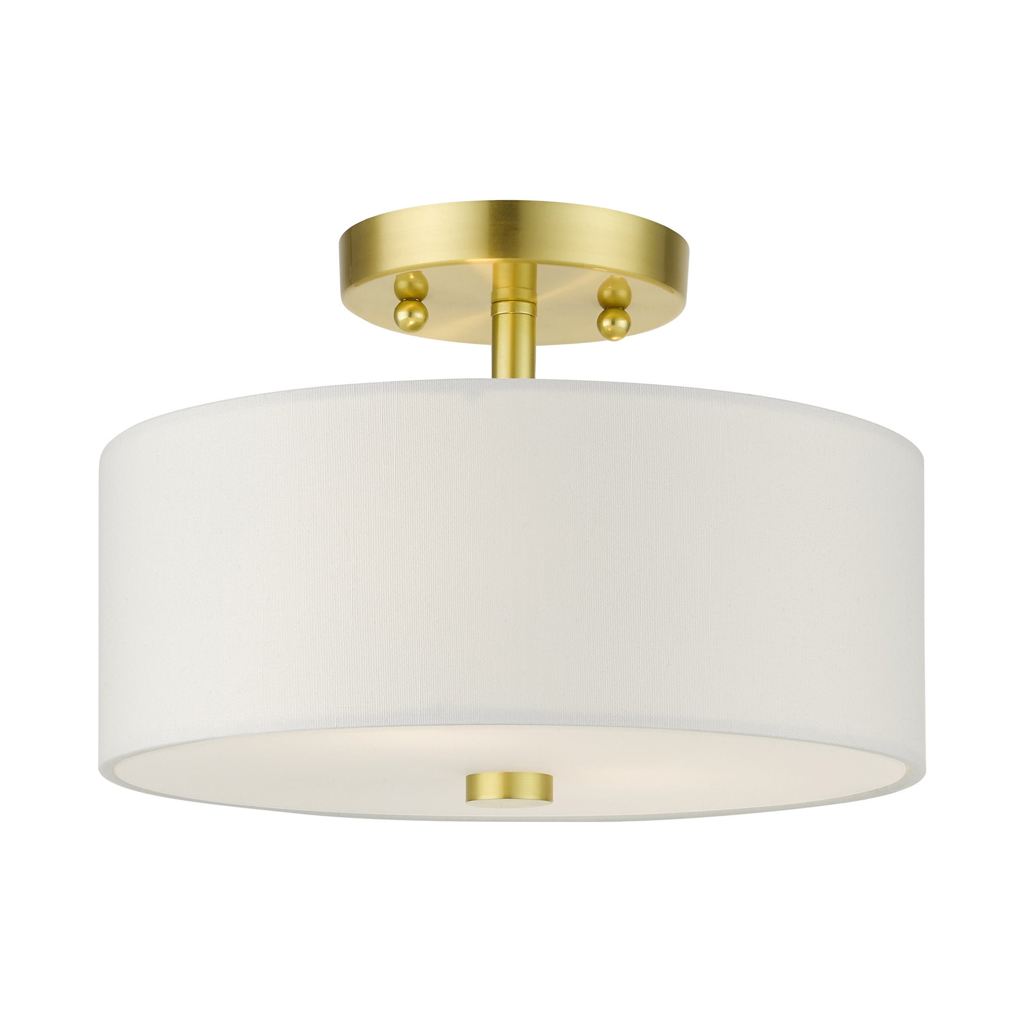 Livex Lighting 51052 Meridian 2 Light 11" Wide SemiFlush Drum Ceiling