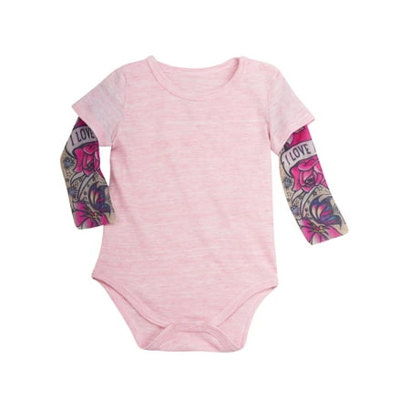 Santa Barbara Design Studio Infant's Tattoo Sleeve Baby Snapsuit - Pink or
