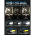 thumbnail image 3 of Headlamp, Head Lamp Led Rechargeable 6 Modes 7*White Lights 270° Lighting Width Motion Sensor Red Tail Light for Camping Fishing Running Repairation, LED-Headlamp-Rechargeable-Light, 3 of 7