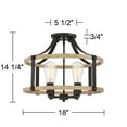 thumbnail image 7 of Franklin Iron Works Buford Rustic Farmhouse Ceiling Light Semi Flush Mount Fixture 18" Wide Faux Wood Black 4-Light for Bedroom Kitchen Living Room, 7 of 7