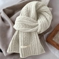 thumbnail image 2 of Scarf for Women Fall Fashion Shawl Wraps Fitness Neck Warmer Fleece Lined Gifts for Mom Soft Womens Scarves White, 2 of 8