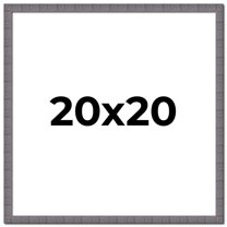 20x20 Frame Blue Kingsley Pewter Solid Wood Picture Frame Width 0.75 Inches |Interior Depth 0.5