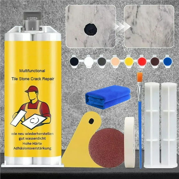 Multifunctional Tile Repair Kit, Crack Repair Solution, Seamless Finish and Color Matching, Versatile for Ceramic and More Surfaces, Fast-Drying and Long-Lasting Repair Compound