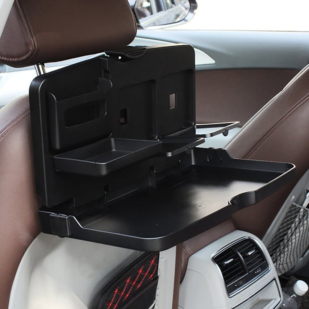 Car Rear Seat Cup Holder, Back Seat Organizer Foldable Tray Car Plate  Storage Box Tablet Holder Universal Car Headrest Tray for Food Beverage  Drinks, Black, 25.5cmx20.2cmx7cm : : Automotive