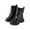 Black, variant on Leather Boots for Girls Heart Buckle Decor Mid-Calf Boots Toddlers Kids Solid Non-Slip Sole High Top Boots
