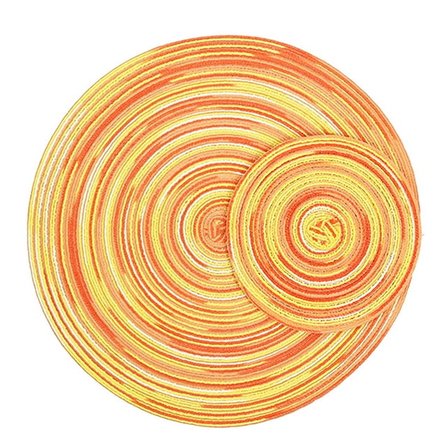 CAROOTU Tapis de Table à Manger Rond en Coton Résistant à la Chaleur pour la Maison Protège la Table des Brûlures