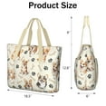 thumbnail image 3 of Tote Bag for Women - Cartoon Corgi Dog and Footprints Shoulder Bag - Large Utility Work Duffle Bag with Zipper Handbag for Travel, Work, Sprots, 3 of 5