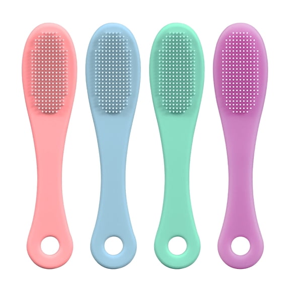 ACDANC 4 Pcs Silicone Facial Cleansing Brush, Waterproof Face Scrubber with Scraper, Skin-Friendly Exfoliating Massager for Daily Skincare and Shower