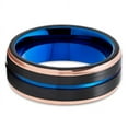 thumbnail image 2 of 6mm Blue Tungsten Wedding Ring,Rose Gold Wedding Ring,6mm Wedding Ring,Tungsten Carbide Ring,Black, 2 of 4