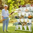 thumbnail image 6 of SHENCAIOU Plant Display Stand with Wheels, Movable Metal Flower Stand, Suitable for Open Garden, Front Desk of Shopping Mall (White Flower Stand - White Bucket), 6 of 7