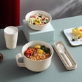 thumbnail image 1 of WIZUTIZ Straw Ramen Bowl Tableware Student Large Capacity Bowl Set Home Office Worker Dormitory Convenient Bowl Spoon Lunch Box Household Items for New Home Celebrating Holiday Choices Reduced Price, 1 of 5