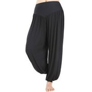 SAYFUT Women's Super Soft Yoga Pilates Pants Harem Hippie Palazzo Wide Leg Long Loose Baggy Casual Trousers