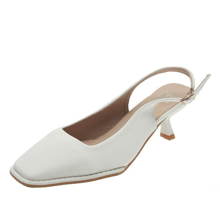 

simu Women s Sandals Comfortable Fashion Summer Women Sandals Mid Heel Solid Color Back Strap Buckle Casual Style Sandals Shoes Casual