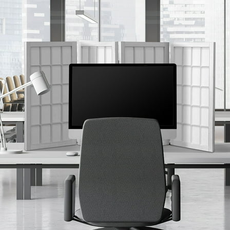 2 ft. Tall Desktop Window Pane Shoji Screen - White - 4 Panels