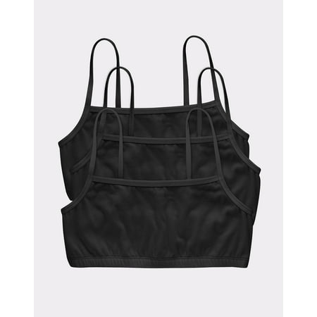 

Hanes Women s String Crop Bralette 3-Pack Black/Black/Black S