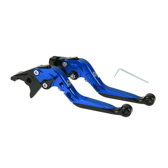 Unique Bargains Short Long Brake Clutch Levers for Yamaha YZF R1 2002-2003 6 Position Adjustable Motorcycle Handlebar Brake Lever Aluminum Alloy Blue Handle Black End