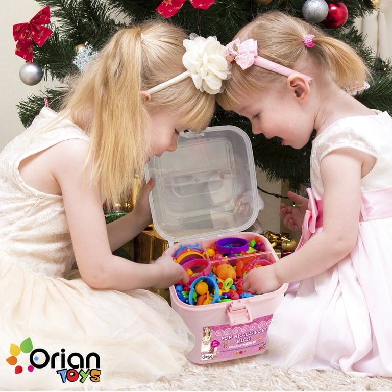 ORIAN TOYS, Girls Jewelry Making Kit, 550 Piece, Unicorn Bag