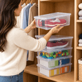 Clear Shoe Boxes Plastic Storage Bins with Latching Lid - Walmart.com