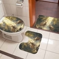 thumbnail image 5 of Fantasy Forest Animal Bathroom Rugs Set Vintage Deer Lakes Creek Water Non Slip Absorbent Soft Bath Mats 3 Piece Set with Bathroom Rug, U-Shaped Floor Mat, Toilet Seat Cover Large Size, 5 of 9