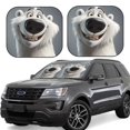 thumbnail image 1 of Disketp Smiling Polar Bear Pattern 2 Piece Windshield Sunshades,Folding Windshield Sun Shade for Car SUV Trucks Sedan,Blocks UV Rays Sun Visor Protector-Large, 1 of 6
