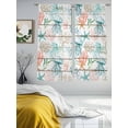 thumbnail image 3 of Teal Jellyfish Starfish Sheer Curtains 2 Panels Set Summer Beach Coral Shell Board Sheer Window Curtains Light Filtering Rod Pocket Voile Drapes for Bedroom Living Room 52"x63", 3 of 8