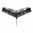 thumbnail image 1 of Braguitas de encaje sexys de un solo color, bragas de masaje con perlas, tanga sexy transparente sin costuras para mujer, 1 of 5