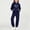 Dark Blue, variant on Piuwrlz Children's Sweatsuits Sets Girls Two Piece Jogger Set Pocket Round Neck Sweats and Sweatpants White Size 5 Years