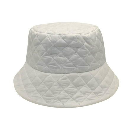 

Heiheiup Winter Fisherman s Hat Female Korean Version Of Pure Color Down And Cotton Warm Hat Fashion Simple Plaid Fishing Hat Men