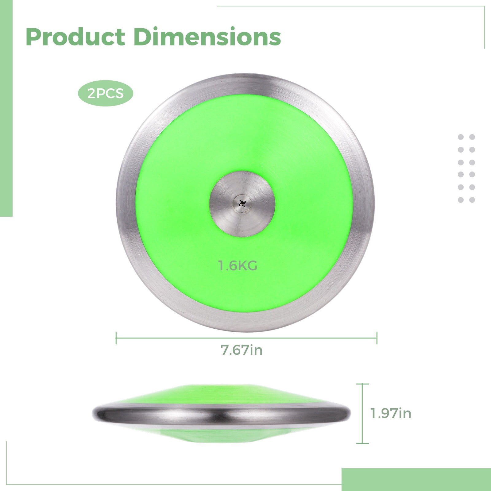 2 PCS 1.6 Kg Sports Training Discus, Track and Field Discus for High School Boys Girls, Reliable Nylon-Iron Built, Easy-to-Grip Anti-Slip Polished Finish, Sports Practice Discus