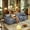 Blue Floral, variant on YWEN Modern Sectional Couch Floral Sofa with Deep Seat Couch Farmhouse 4-Seat Cloud Couch for Living Room Bedroom Apartment