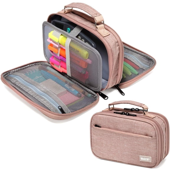 Pencil Case,VASCHY Large Pencil Pouch with Compartments for Middle School,Work,Office Pen Holder Organizer School