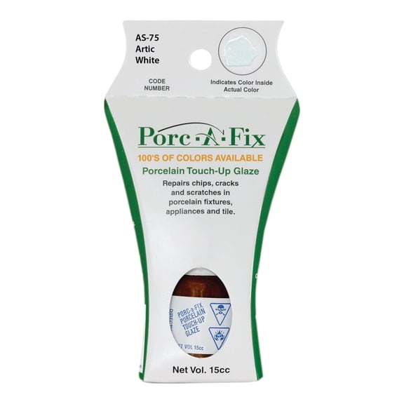 Porc-A-Fix Porcelain Touch-Up Repair Glaze Paint Kit, Arctic White, AS-75 (Matches American Standard)