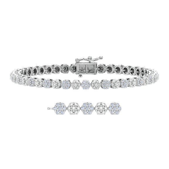 1 Carat Diamond Tennis Bracelet in 925 Sterling Silver (7 Inch)