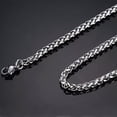 thumbnail image 4 of QQTDFG 3/4/5/6/7mm Fashion Braided Wheat Chain 316L Stainless Steel Men Women Necklace-Silver-7mm-36 inch necklace, 4 of 5