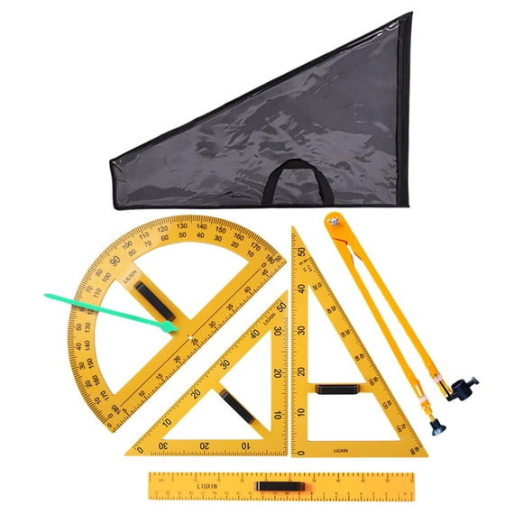 Ensembles de Règles de Géométrie Mathématiques Grande Taille Matériel Pédagogique pour Salle de Classe Enseignants Bureau 5 Pcs