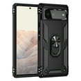 thumbnail image 6 of Dteck Google Pixel 6 Case, Military-Grade Ring Holder Kickstand Drop Tested Shockproof Heavy Duty Cover Case Rosegold, Black, 6 of 8